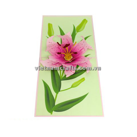 FL53 Buy Custom 3d Pop Up Greeting Cards Thank you Foldable Vanlentine Love Surprised Pop Up Card lily-bloom (3)