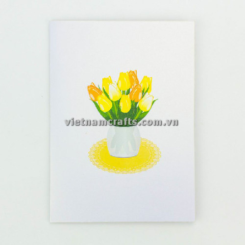 FL62 Buy Custom 3d Pop Up Greeting Cards Thank you Foldable Vanlentine Love Surprised Pop Up Card Yellow Tulip (5)