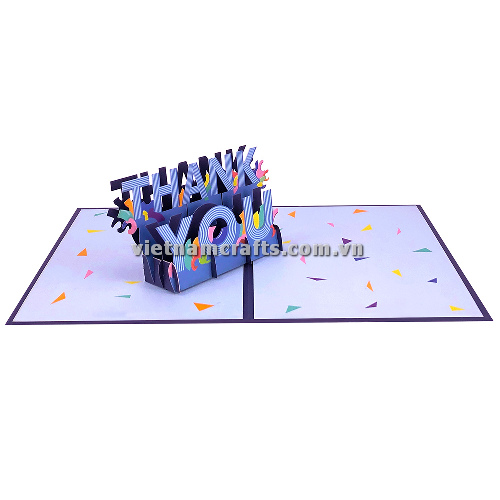 FL64 Buy Custom 3d Pop Up Greeting Cards Thank you Foldable Vanlentine Love Surprised Pop Up Card thank-you (2)