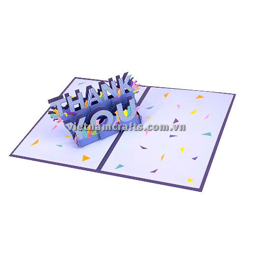 FL64 Buy Custom 3d Pop Up Greeting Cards Thank you Foldable Vanlentine Love Surprised Pop Up Card thank-you (5)