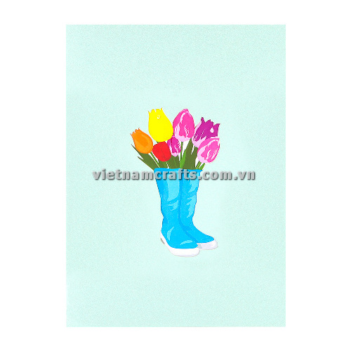 FL66 Buy Custom 3d Pop Up Greeting Cards Thank you Foldable Vanlentine Love Surprised Pop Up Card Colorful-tulip-in-boots (6)