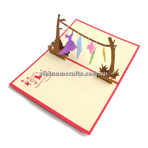 MA25 Buy 3d Pop Up Greeting Cards Mniature 3d Foldable Pop Up Card Cloth Rack (3)