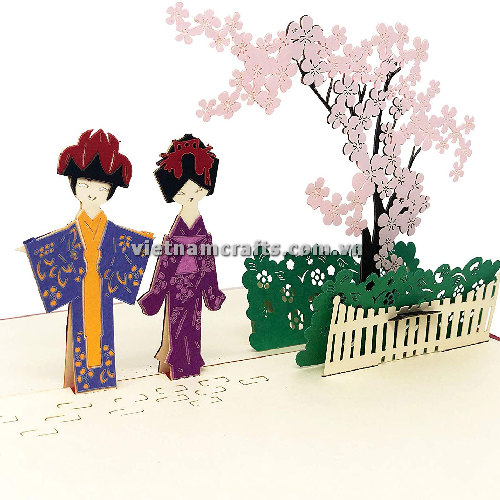 MA42 Buy 3d Pop Up Greeting Cards Mniature 3d Foldable Pop Up Card Japanese tranditional Kimono (5)