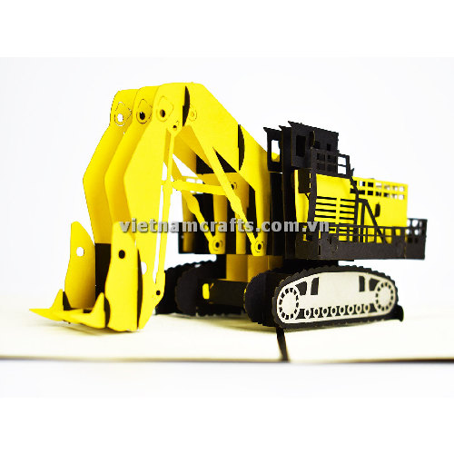 MA47 Buy 3d Pop Up Greeting Cards Mniature 3d Foldable Pop Up Card BullDozer (3)