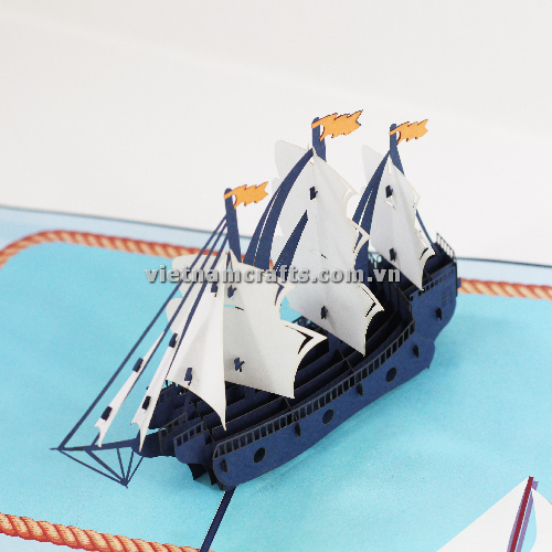 MA49 Buy 3d Pop Up Greeting Cards Mniature 3d Foldable Pop Up Card Sailing Ship (4)