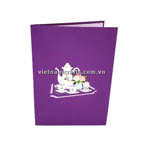 MA53 Buy 3d Pop Up Greeting Cards Mniature 3d Foldable Pop Up Card Tea Set (3)