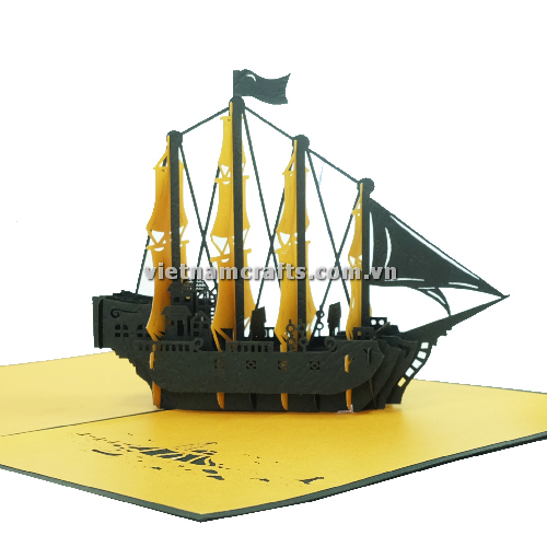PS42 Buy Custom 3d Pop Up Greeting Cards Travel 3d Foldable Pop Up Dragon Boat Ship Card Surprise Birthday Invitation Card (2)