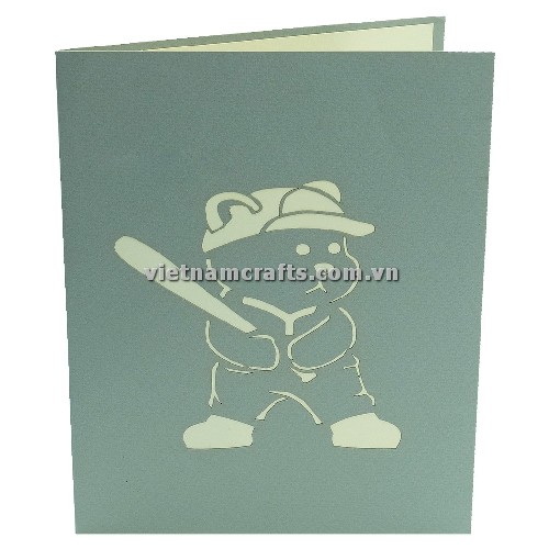 Pop Up Card Wholesale Vietnam 3d Cards Manufacture Baseball Teddy Bear BD42 (6)
