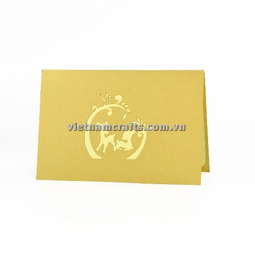 Pop Up Card Wholesale Vietnam 3d Cards Manufacture Deer BD57 (4)