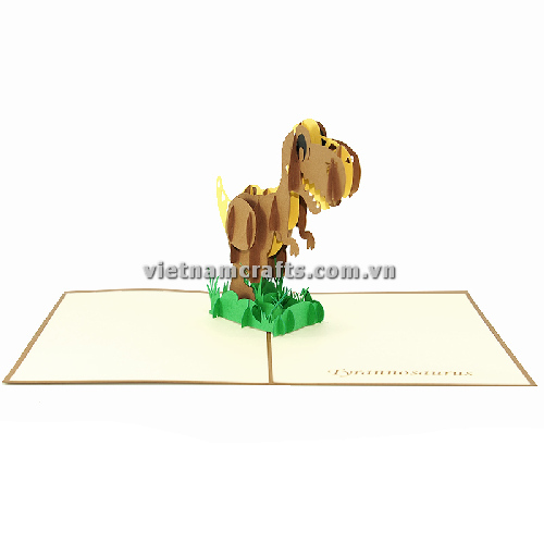 Pop Up Card Wholesale Vietnam 3d Cards Manufacture Pop Up Card Trex Dinasour BD65 (1)