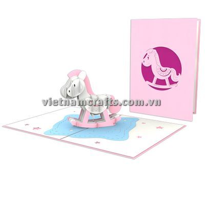 Pop Up Card Wholesale Vietnam 3d Cards Manufacture Rocking Horse BD64 (4)